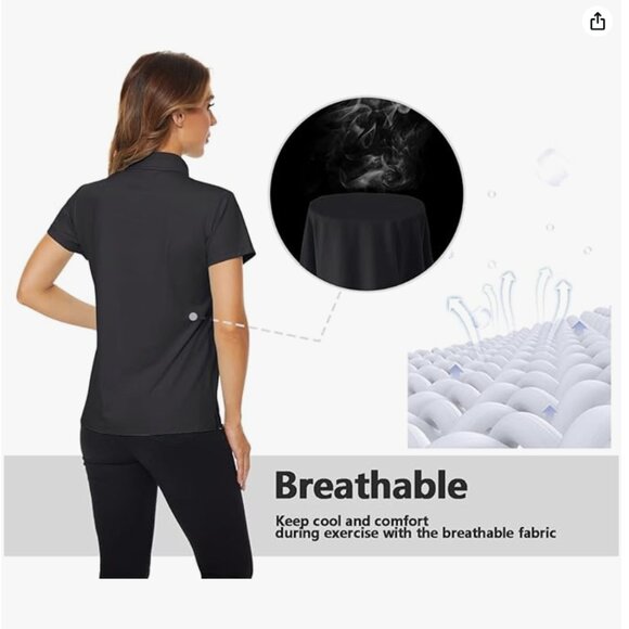 Women's Polo Shirts Short Sleeve UPF 50+ (XL) - Picture 4 of 4